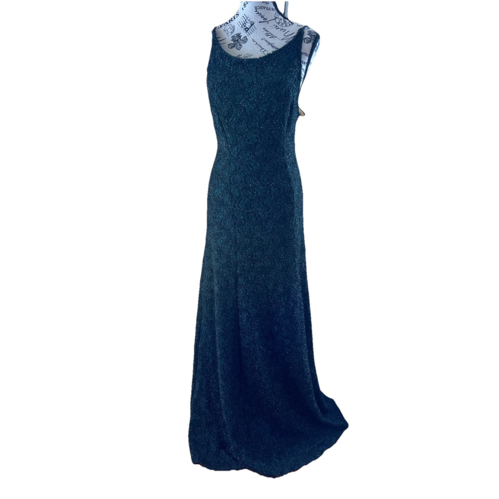 Vintage Green Lands Green Glitter Dress, Size M - Picture 3 of 10